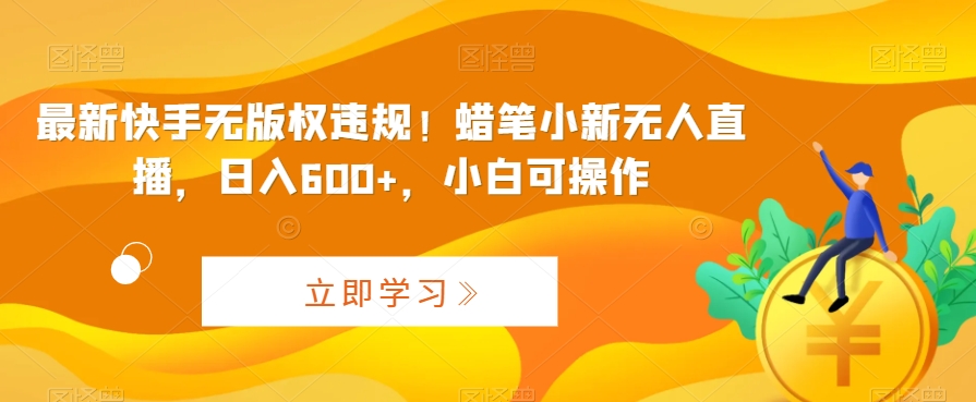 最新快手无版权违规！蜡笔小新无人直播，日入600+，小白可操作| 网创圈