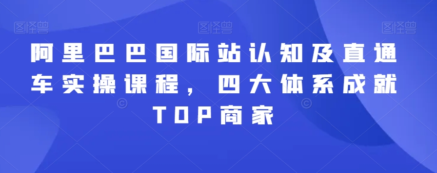 阿里巴巴国际站认知及直通车实操课程，四大体系成就TOP商家| 网创圈