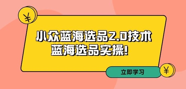 拼多多培训第33期：小众蓝海选品2.0技术-蓝海选品实操！| 网创圈