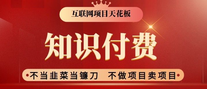 2024互联网项目天花板，新手小白也可以通过知识付费月入10W，实现财富自由| 网创圈