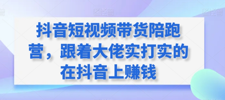 抖音短视频带货陪跑营，跟着大佬实打实的在抖音上赚钱| 网创圈