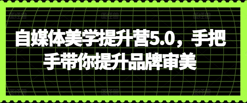 自媒体美学提升营5.0，手把手带你提升品牌审美| 网创圈