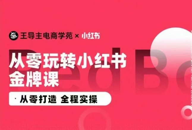 王导主·小红书电商运营实操课，​从零打造  全程实操| 网创圈