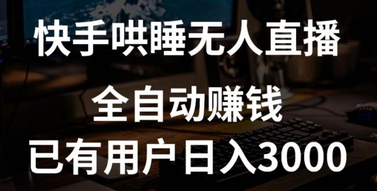 快手哄睡无人直播+独家挂载技术，已有用户日入3000+【赚钱流程+直播素材】| 网创圈