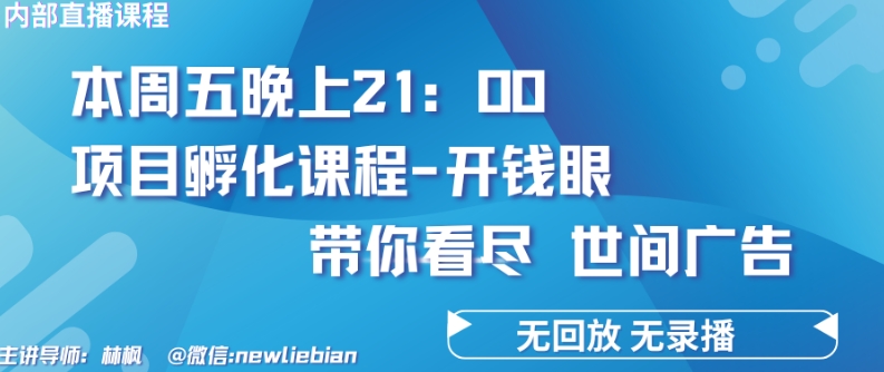 4.26日内部回放课程《项目孵化-开钱眼》赚钱的底层逻辑| 网创圈