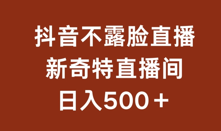 不露脸挂机直播，新奇特直播间，日入500+| 网创圈