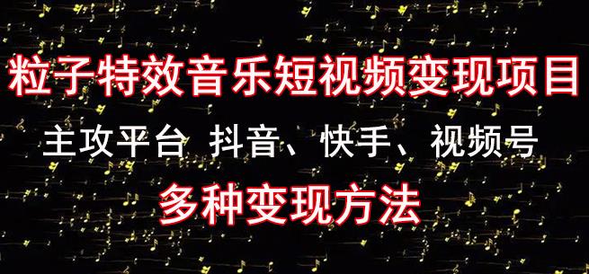 黄岛主《粒子特效音乐短视频变现项目》主攻平台抖音、快手、视频号多种变现方法| 网创圈