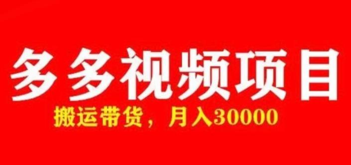 多多带货视频快速50爆款拿带货资格，搬运带货，月入30000【全套脚本+详细玩法】| 网创圈