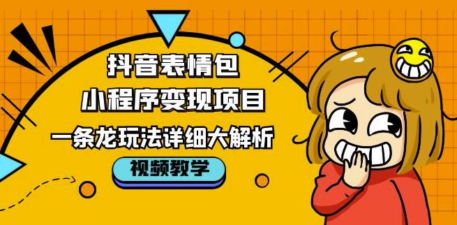 抖音表情包小程序变现项目，一条龙玩法详细大解析，视频版学习！| 网创圈