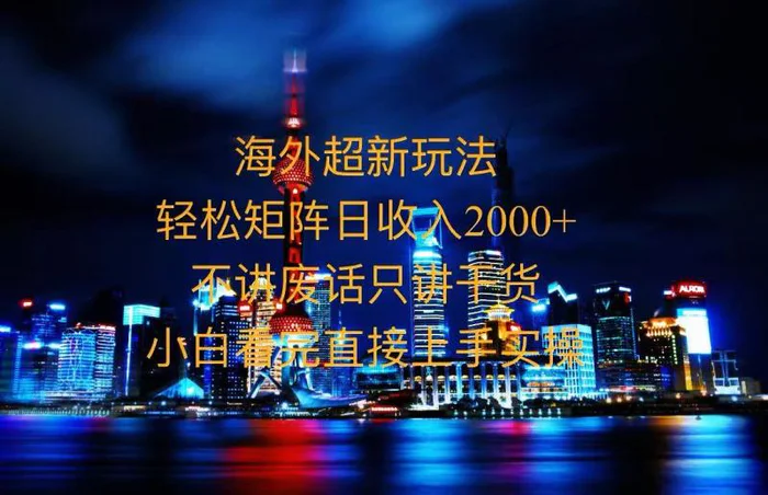 （13583期）2025全新海外暴力玩法，操作简单，小白轻松上手| 网创圈