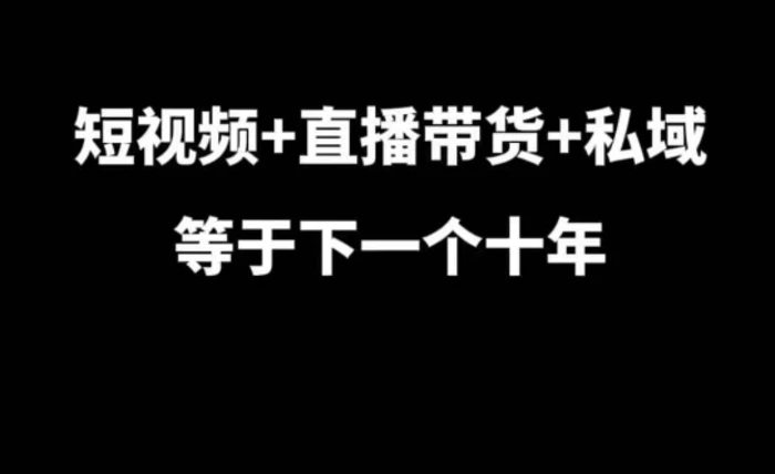 短视频+直播带货+私域等于下一个十年，大佬7年实战经验总结| 网创圈