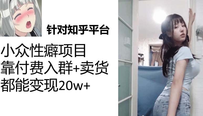 一个月入袋3w，知乎小众性癖项目，Lsp的钱才是最好赚的【揭秘】| 网创圈