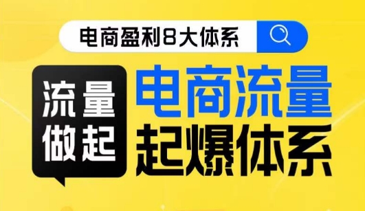 8大体系流量篇·流量做起，电商流量起爆体系线上课| 网创圈