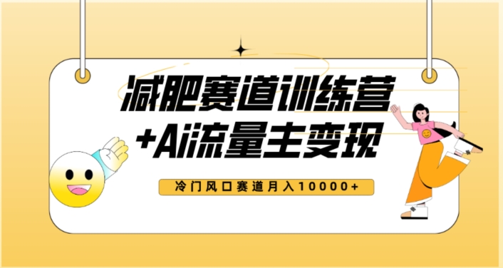 全新减肥赛道AI流量主+训练营变现玩法教程，蓝海冷门赛道小白轻松上手，月入10000+【揭秘】| 网创圈