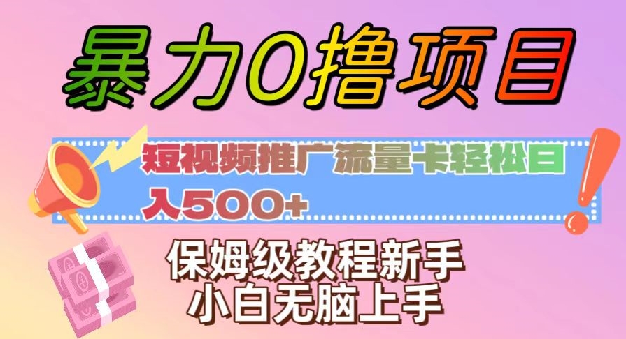 暴力0撸项目：短视频推广流量卡轻松日入500+，保姆级教程新手小白无脑上手【揭秘】| 网创圈