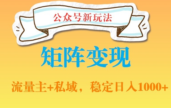 公众号软件玩法私域引流网盘拉新，多种变现，稳定日入1000| 网创圈