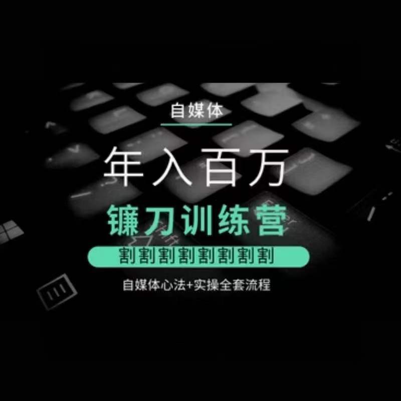 自媒体年入百万镰刀训练营，割割割割割割割割，自媒体心法+实操全套流程| 网创圈