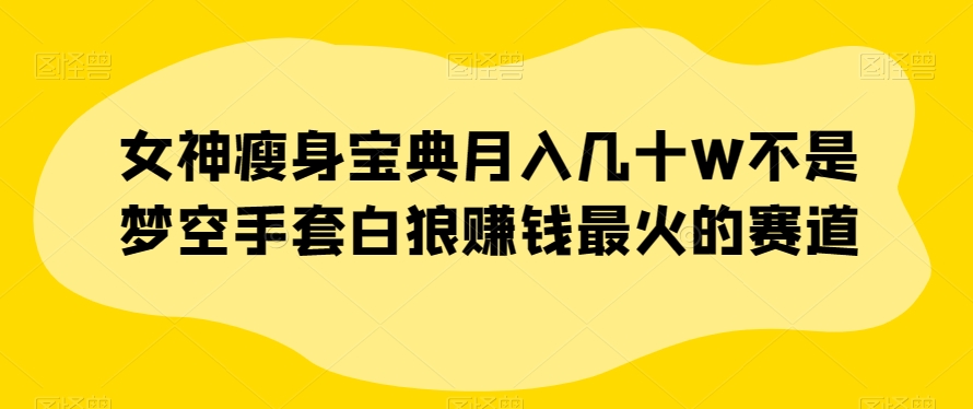 女神瘦身宝典月入几十W不是梦空手套白狼赚钱最火的赛道【揭秘】| 网创圈