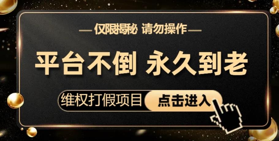 维权打假项目，电商平台不倒，项目长久到老，零投入，高回报，日入1000+（仅揭秘，勿操作）| 网创圈