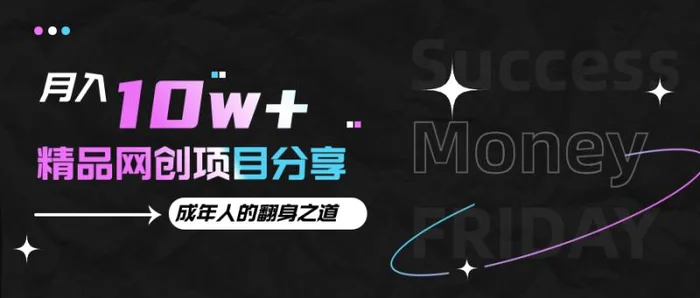 月入十万+的网创项目分享，成年人的最快翻身之道| 副业网