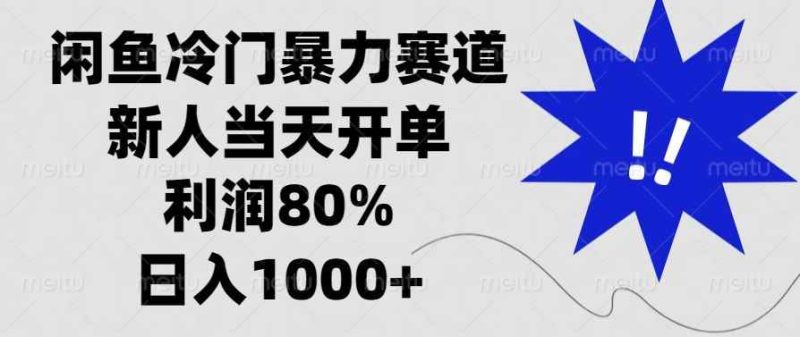 （13660期）闲鱼冷门暴力赛道，新人当天开单，利润80%，日入1000+| 副业网