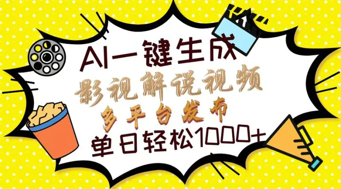 （13673期）Ai一键生成影视解说视频，仅需十秒即可完成，多平台分发，轻松日入1000+| 网创圈