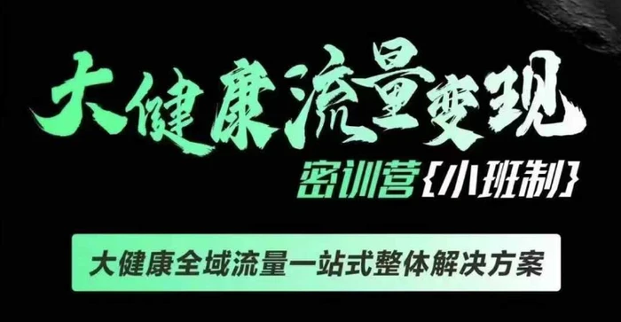 千万级大健康变现课线下课，大健康全域流量一站式整体解决方案| 网创圈