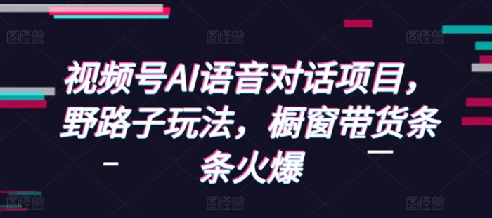 视频号AI语音对话项目，野路子玩法，橱窗带货条条火爆| 网创圈