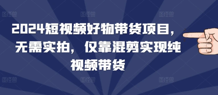 2024短视频好物带货项目，无需实拍，仅靠混剪实现纯视频带货| 网创圈