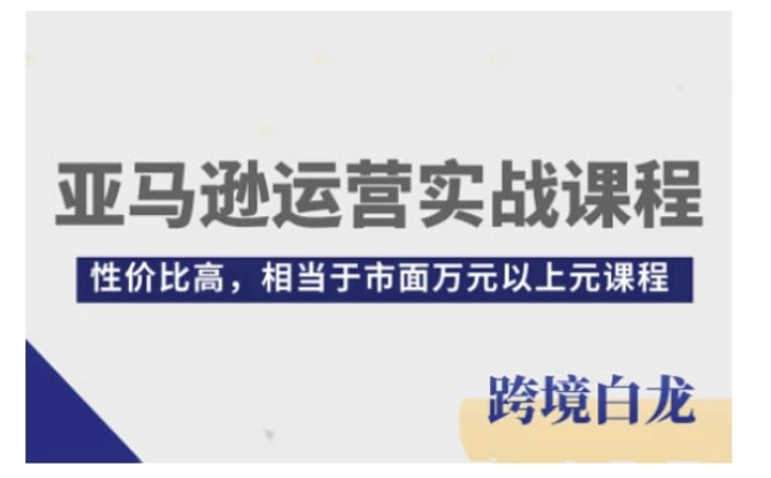 亚马逊运营实战课程，亚马逊从入门到精通，性价比高，相当于市面万元以上元课程| 网创圈