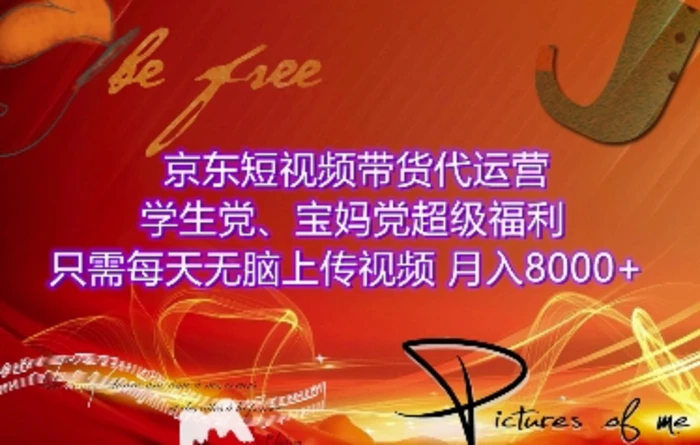 京东短视频带货代运营，学生党、宝妈党超级福利，只需每天无脑上传视频，月入8000+【仅揭秘】| 网创圈