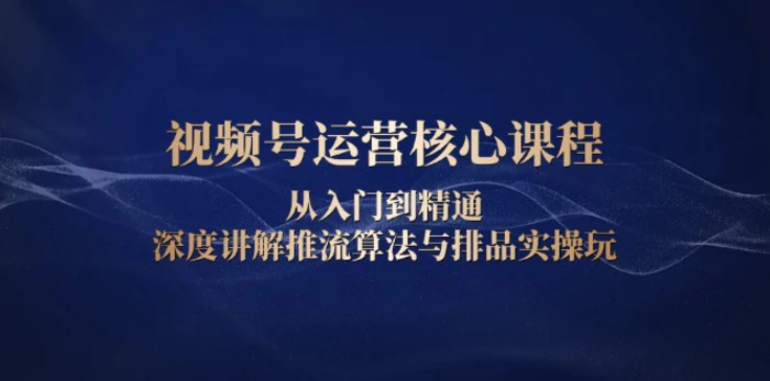 （13863期）视频号运营核心课程，从入门到精通，深度讲解推流算法与排品实操玩| 网创圈