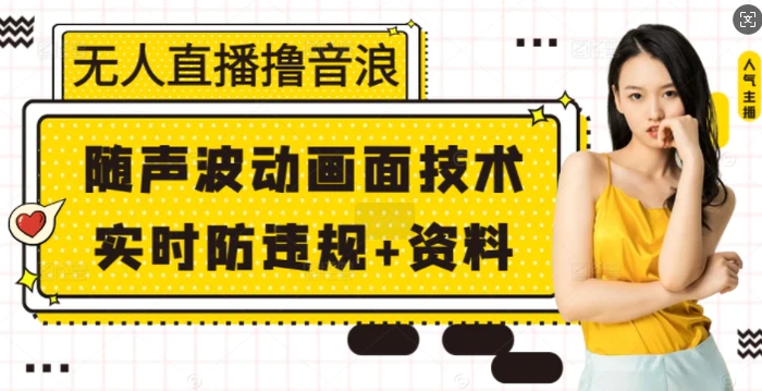无人直播撸音浪+随声波动画面技术+实时防违规+资料【揭秘】| 网创圈