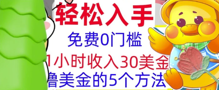 免费撸美刀的5个方法，1小时收入30美刀，0门槛，轻松入手| 副业网