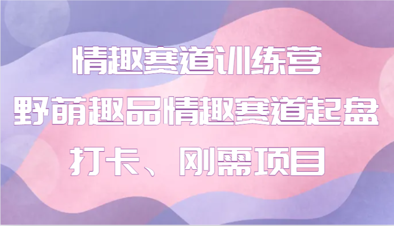 情趣赛道训练营 野萌趣品情趣赛道起盘打卡、刚需项目| 网创圈