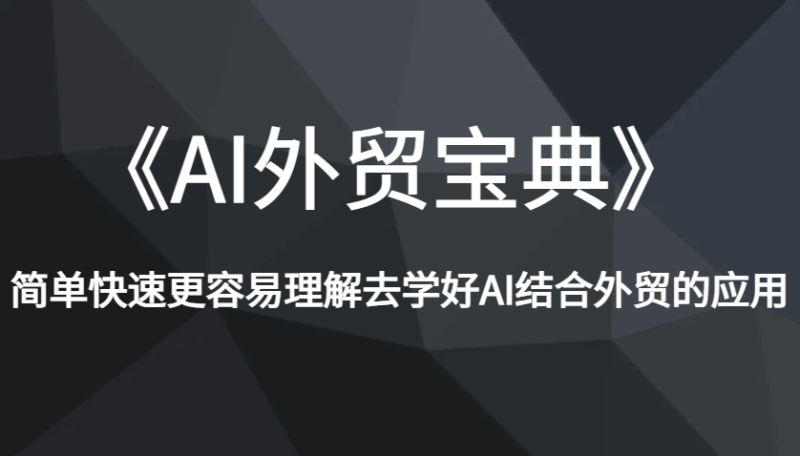 《AI外贸宝典》简单快速更容易理解去学好AI结合外贸的应用| 网创圈