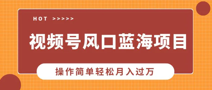 视频号风口蓝海项目，中老年人的流量密码，操作简单轻松月入过W| 网创圈