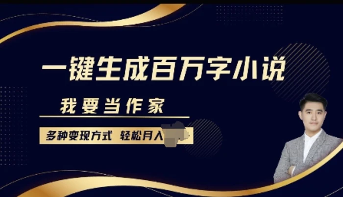 我要当作家，一键生成百万字小说，多种变现方式，轻松月入过W+| 网创圈