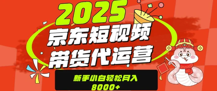 京东带货代运营，年底翻身项目，只需上传视频，单月稳定变现8k| 副业网