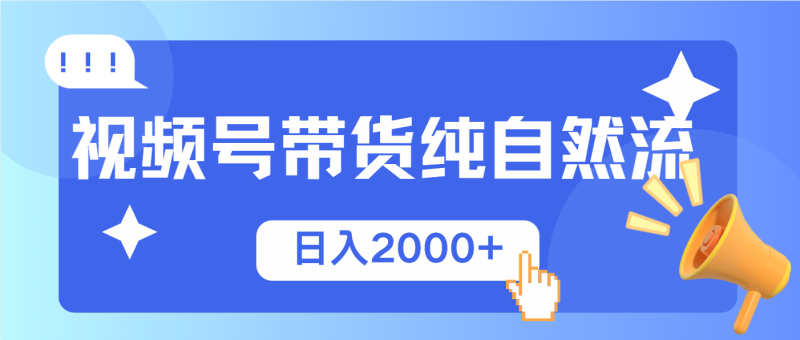 （13998期）视频号带货，纯自然流，起号简单，爆率高轻松日入2000+| 副业网