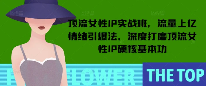 顶流女性IP实战班，流量上亿情绪引爆法，深度打磨顶流女性IP硬核基本功| 网创圈