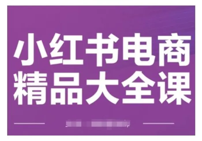 小红书电商精品大全课，快速掌握小红书运营技巧，实现精准引流与爆单目标，轻松玩转小红书电商| 网创圈