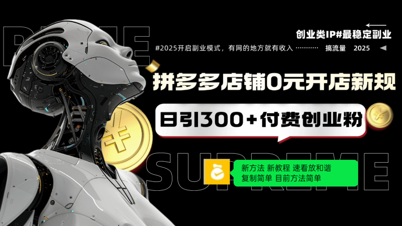 （14092期）拼多多店铺0元开店新规，日引300+付费创业粉，目前方法简单复制粘贴可矩阵| 网创圈