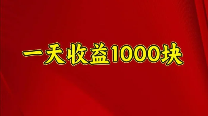一天收益1000块，2025全网首发| 副业网