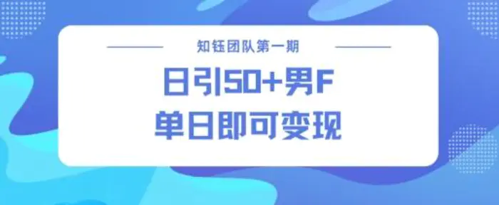 男粉引流新方法不违规，当日即可变现| 网创圈