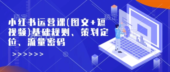 小红书运营课(图文+短视频)基础规则、策划定位、流量密码| 网创圈