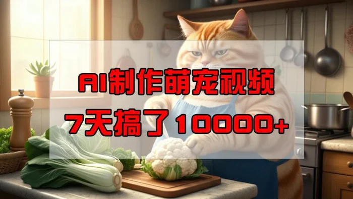 靠AI制作萌宠视频，7天搞了1万+，操作简单门槛低，有手机就行| 副业网