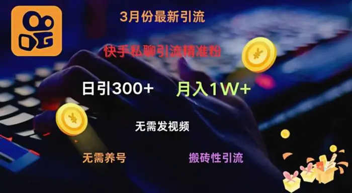快手私聊引流精准粉，当天见效无需发视频搬砖引流法日引300+| 网创圈