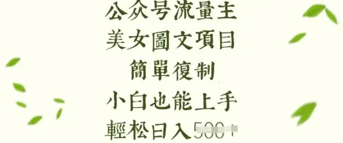 流量主长期收益项目，美女图片简单复制，小白也能上手，轻松日入5张| 网创圈