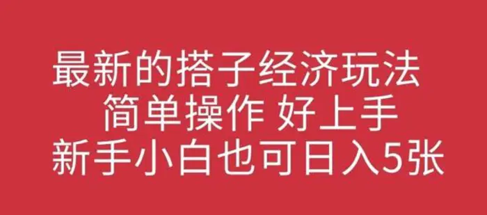 最新的搭子经济玩法，简单操作，好上手，新手小白也可日入几张| 网创圈